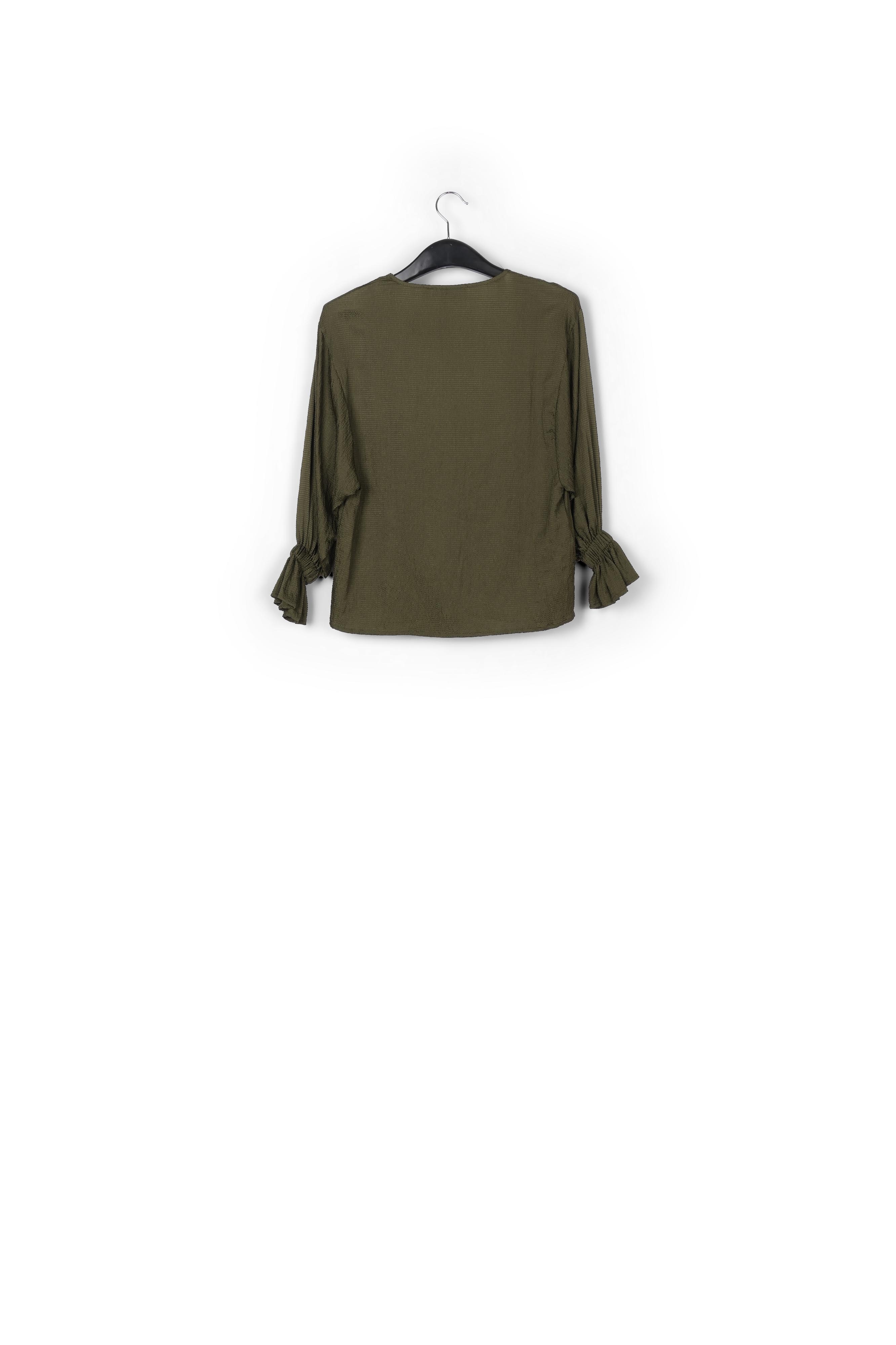 Kaki top met oversized mouwen RE—SSENTIEL tweedehands photo 2