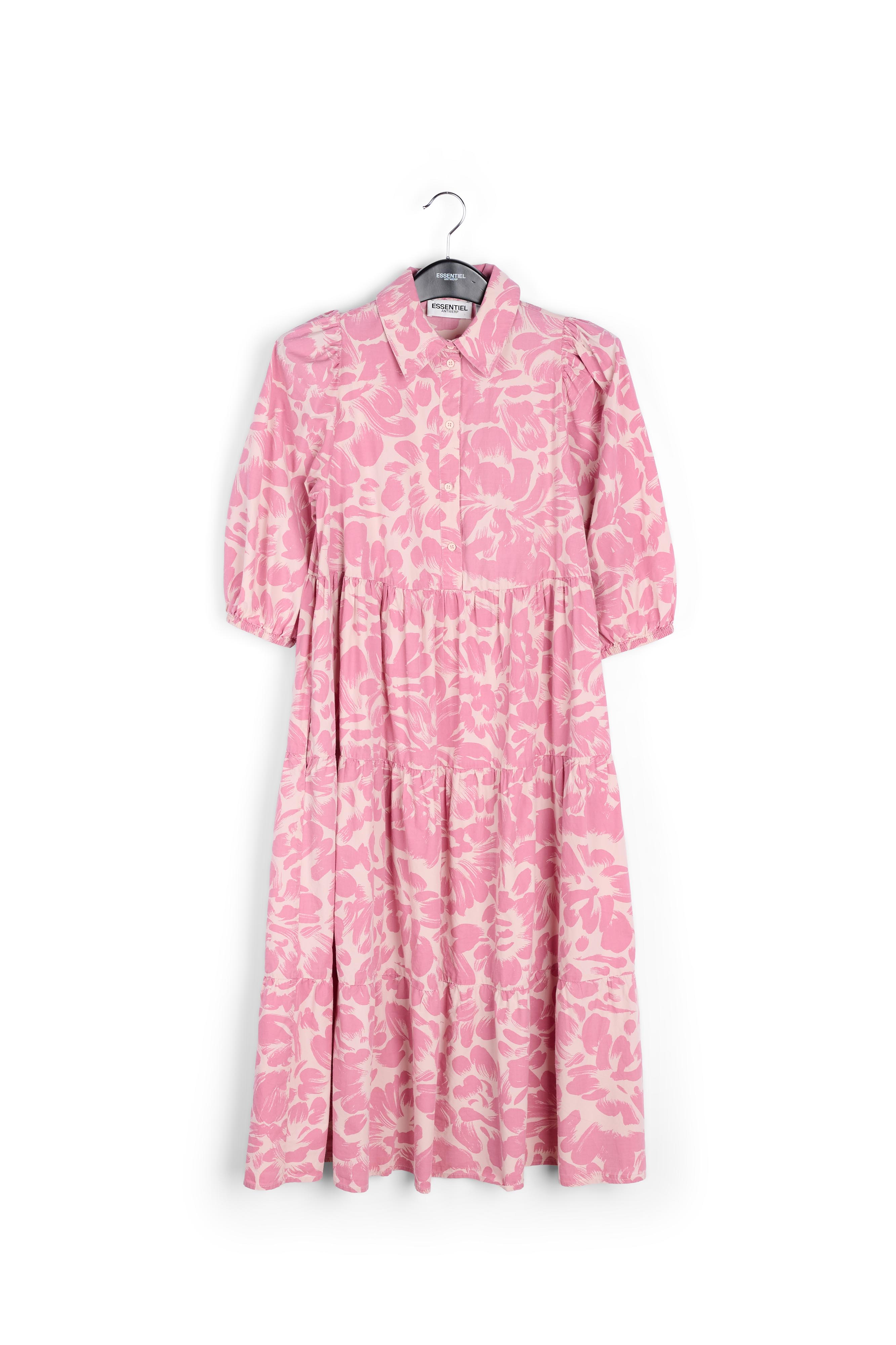 Maxi robe à imprimé fleuri rose clair et orange RE—SSENTIEL seconde main photo 1