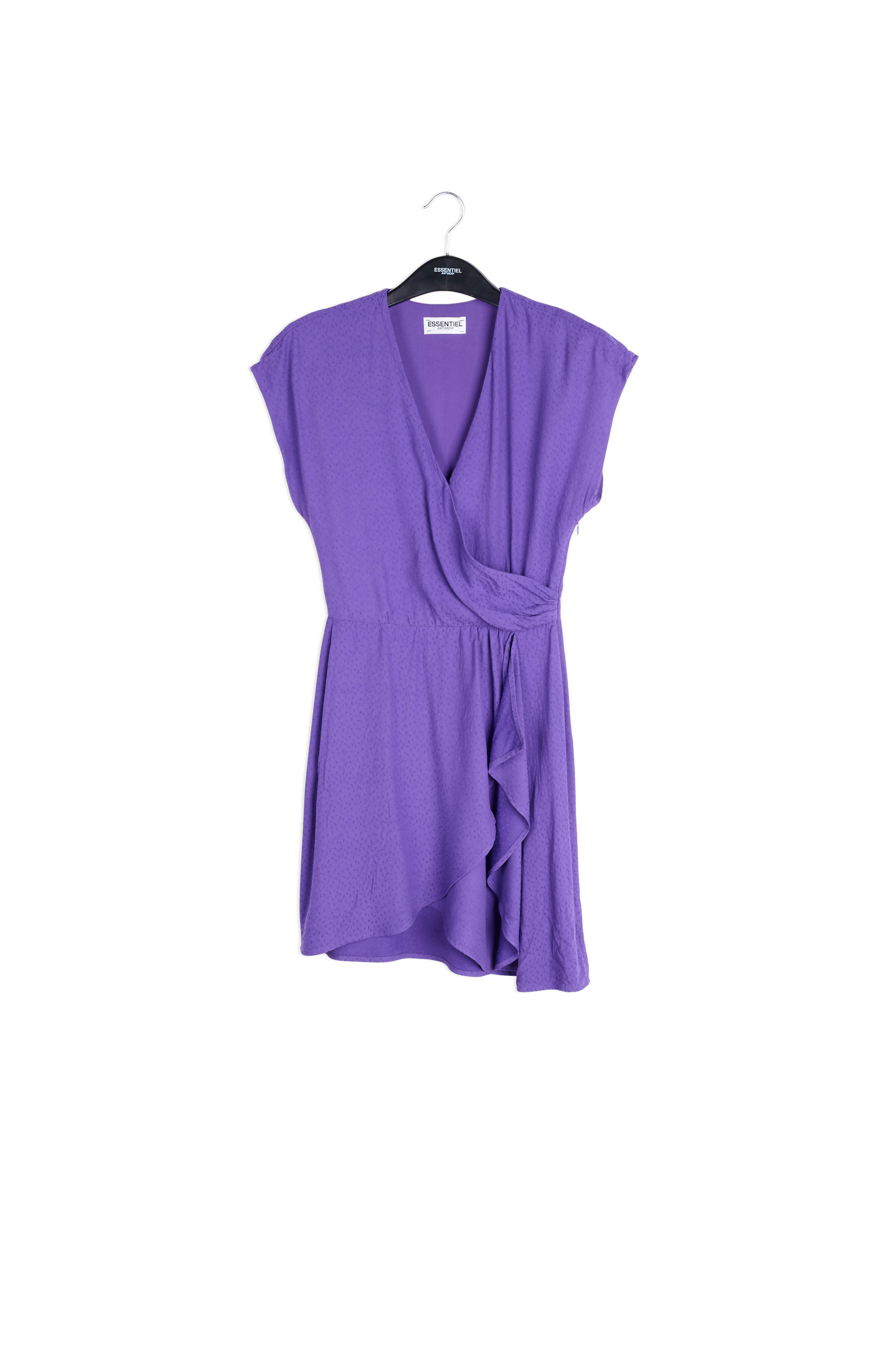 Robe cache-coeur en crêpe violet RE—SSENTIEL seconde main photo 1