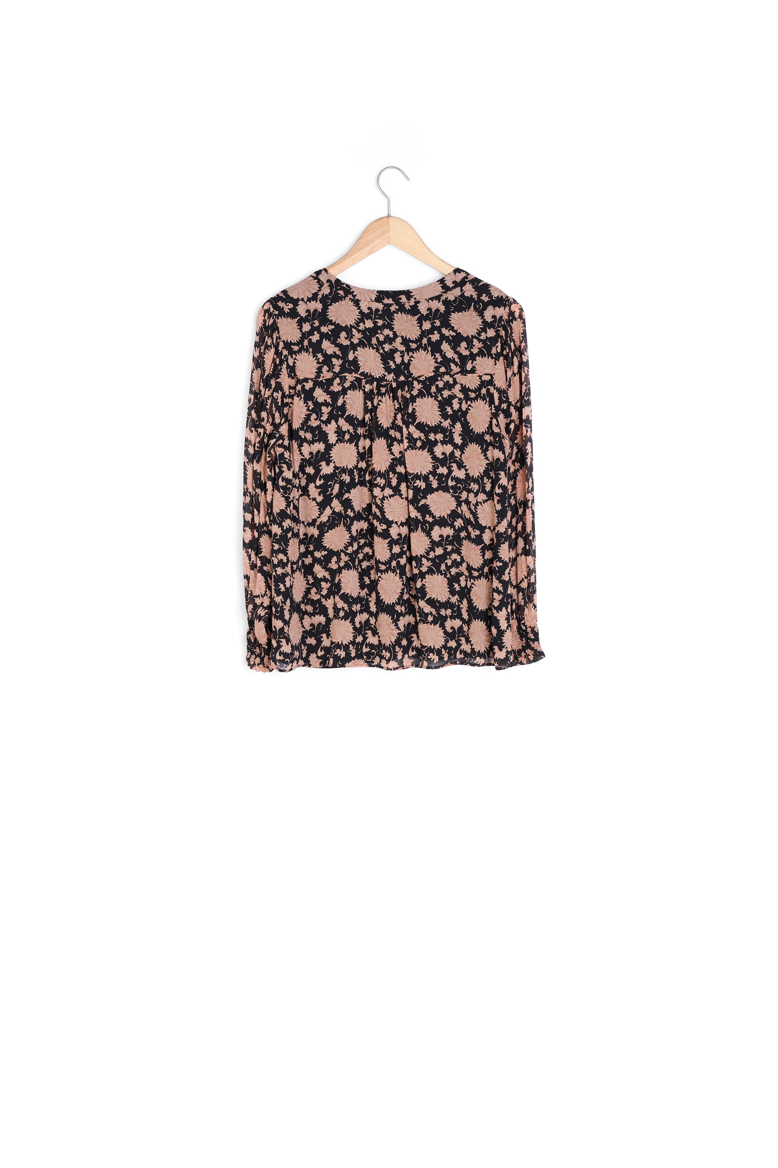Blouse imprimée noire et poudre Anais Maison 123 seconde main photo 4