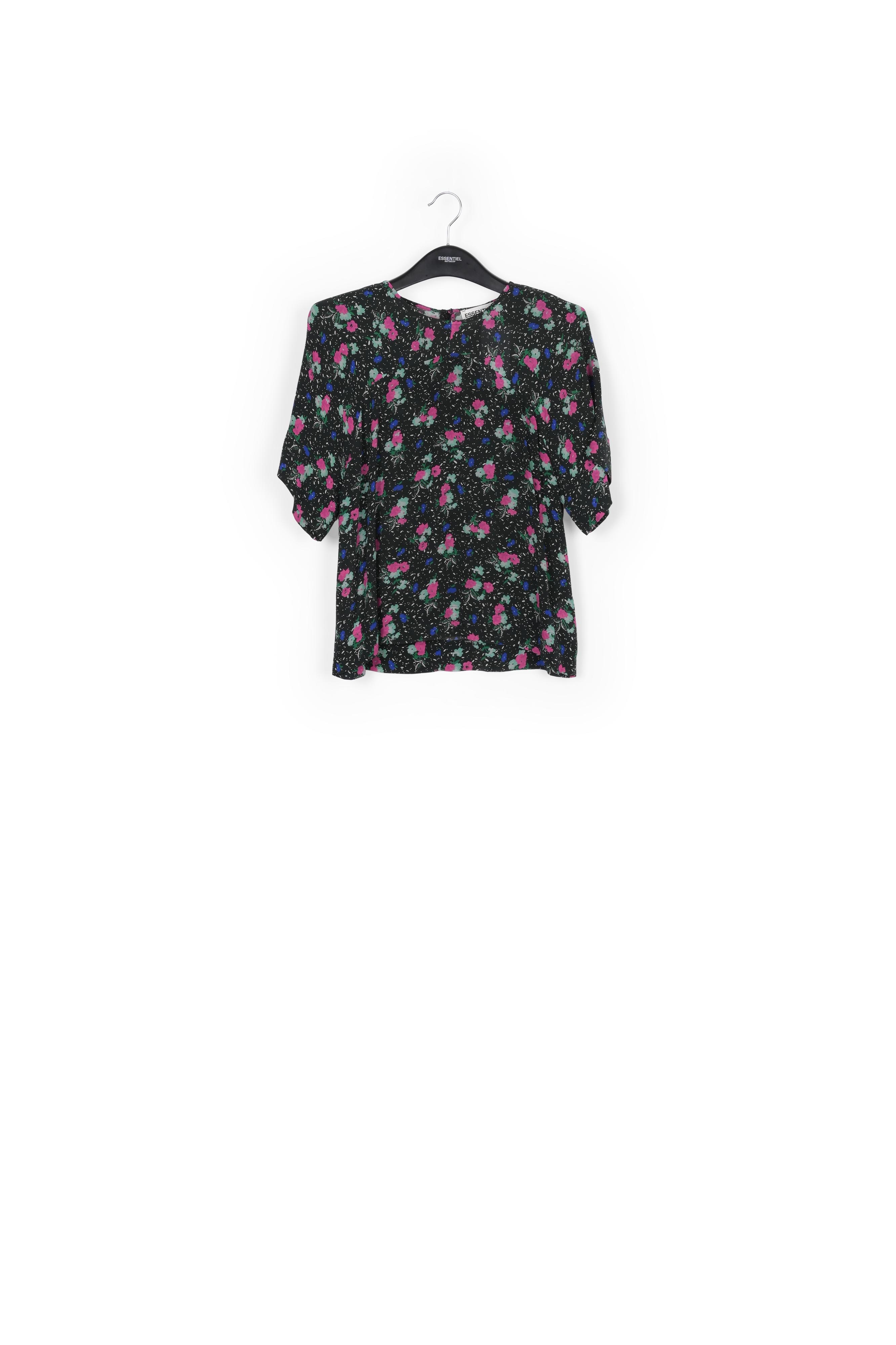 Top noir à imprimé floral RE—SSENTIEL seconde main photo 1